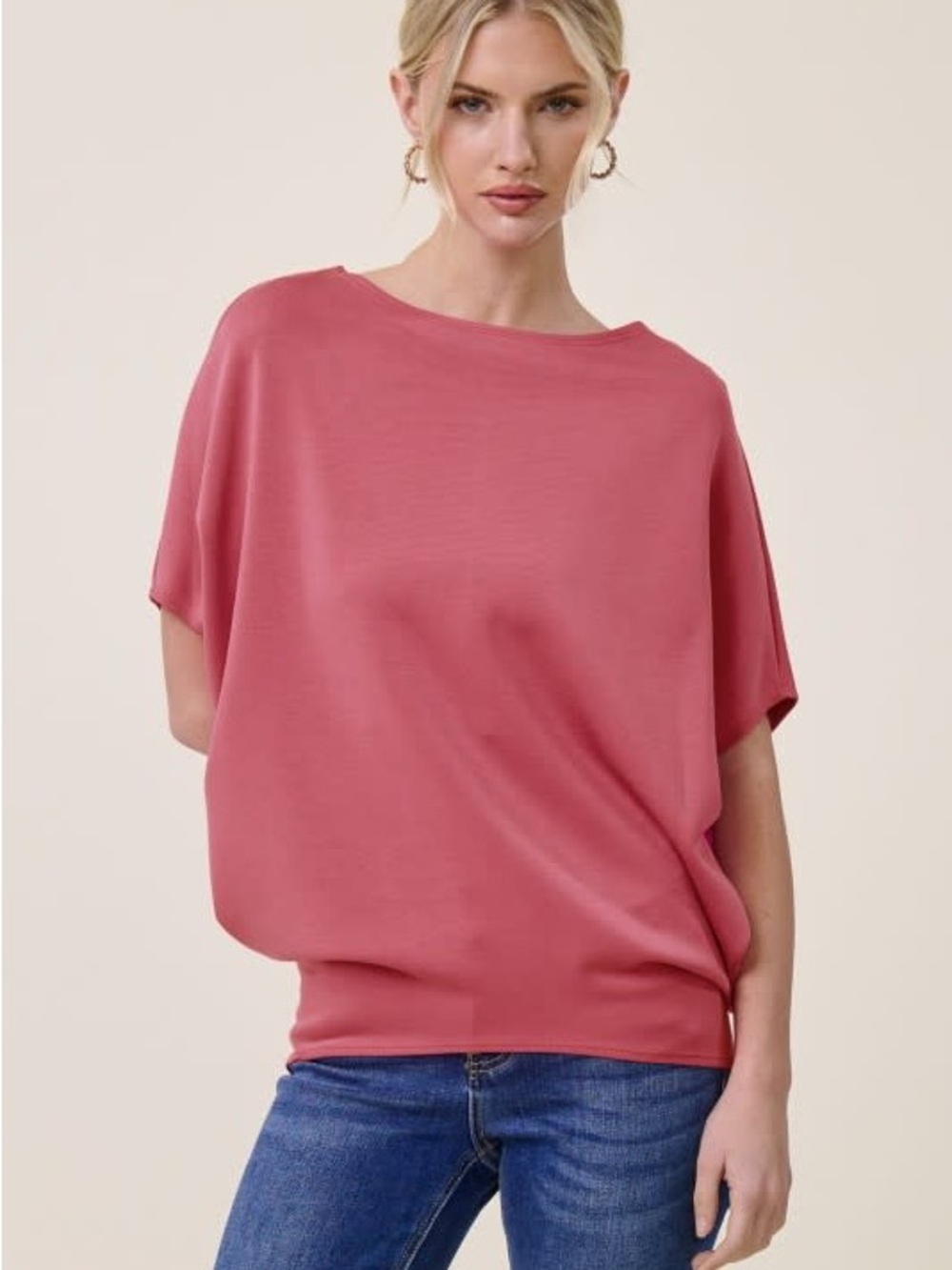 Short Sleeve Scuba Dolman Top